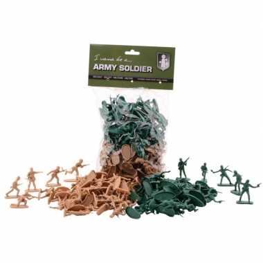 100x army forces speel soldaatjes groen/bruin prijs