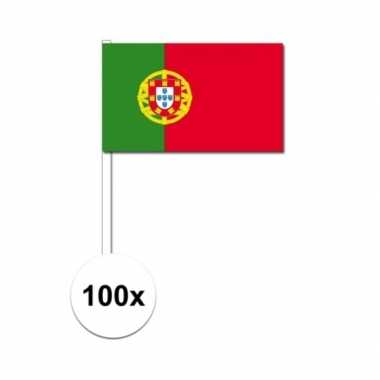 100x portugal decoratie papieren zwaaivlaggetjes prijs