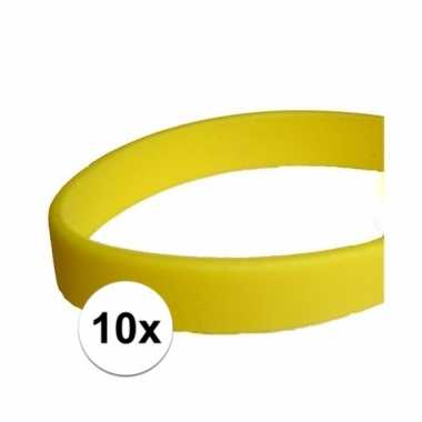 10x gele armbandjes van rubber prijs