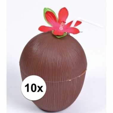10x hawaii drinkbekers kokosnoot model prijs
