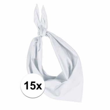 15 stuks wit hals zakdoeken bandana style prijs