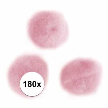 180x hobby pompons 15 mm roze prijs