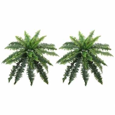 2x nep planten groene varen binnenplant, kunstplanten 70 cm prijs