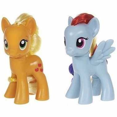 2x speelgoed my little pony plastic figuren applejack/rainbow dash pr