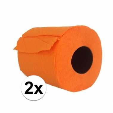 2x wc papier oranje prijs