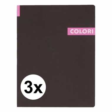 3 x notitieboek b5 roze 96 vel prijs