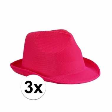 3x voordelige toppers hoedjes roze polyester prijs
