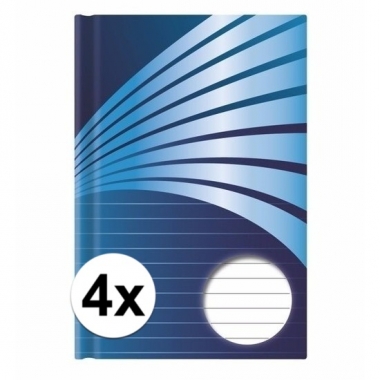 4x luxe schrift a6 formaat blauwe harde kaft prijs