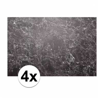 4x zwarte placemat marmer 46 x 30,5 cm prijs