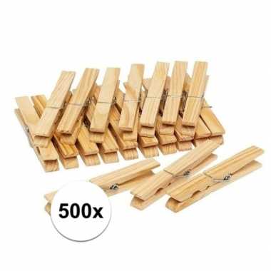 500x houten wasgoedknijpers / knijpers prijs