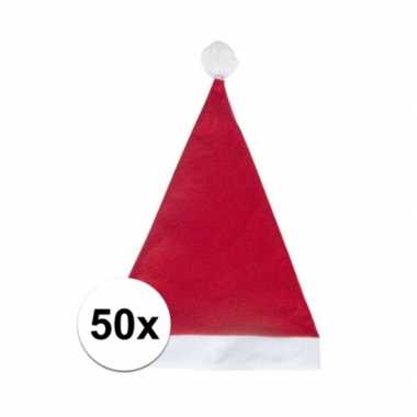 50x rode budget kerstmuts voor volwassenen prijs