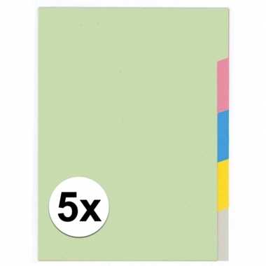 5x a4 kartonnen tabbladen met 5 tabs prijs