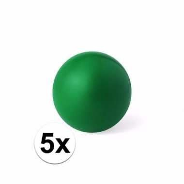 5x groen stressballetje 6 cm prijs