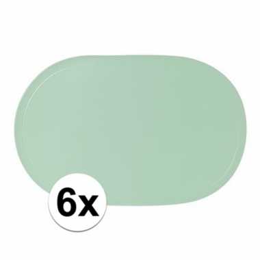 6x effen kleur placemats mint groen prijs