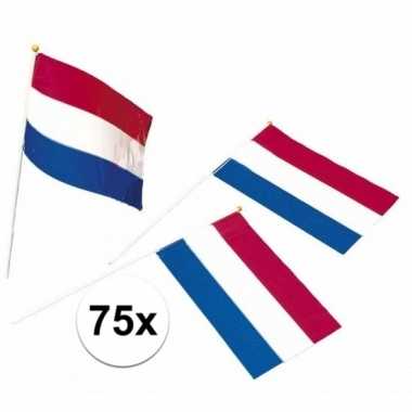 75x nederlandse zwaaivlaggetjes prijs