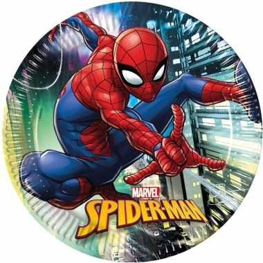 8x marvel spiderman eetbordjes/gebaksbordjes 23 cm kinderverjaardag p