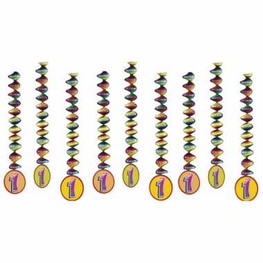 9x feestartikelen 1 jaar spiralen versieringen prijs