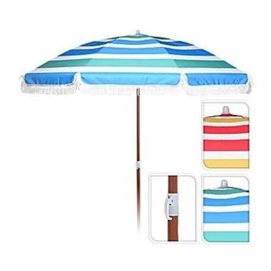 Blauw met witte parasol 180 cm prijs