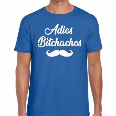 Blauw t-shirt adios bitchachos fun t-shirt heren prijs