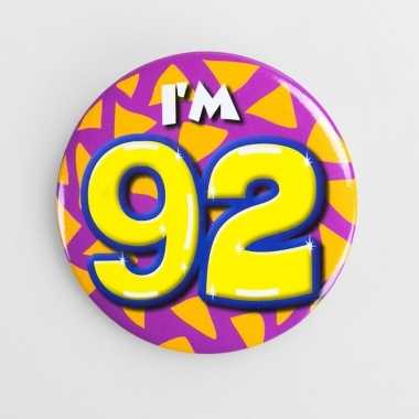Button i'm 92 in vrolijke kleuren prijs