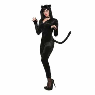 Catwoman/katten kostuum zwart velours prijs