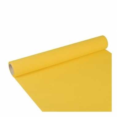 Feest/party gele tafeldecoratie papieren tafelloper 300 x 40 cm prijs