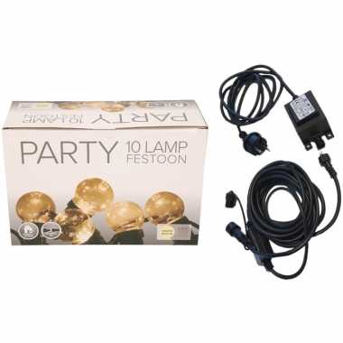 Festoon buiten lichtsnoer set 35 meter met warm witte led lampjes pri