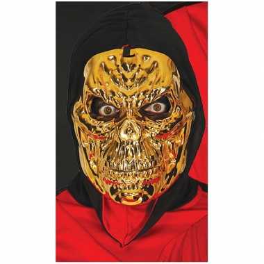 Goud skeletten schedel masker met metal look prijs