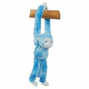 Hangend knuffel aapje blauw 32 cm prijs