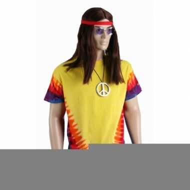 Hippie sixties t-shirt rainbow prijs