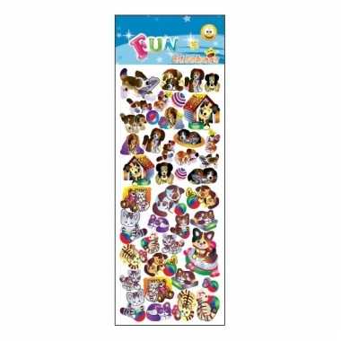 Kinder stickers cartoon katten en honden prijs