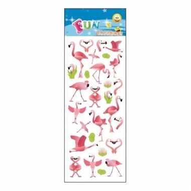 Kinder stickers roze flamingo prijs