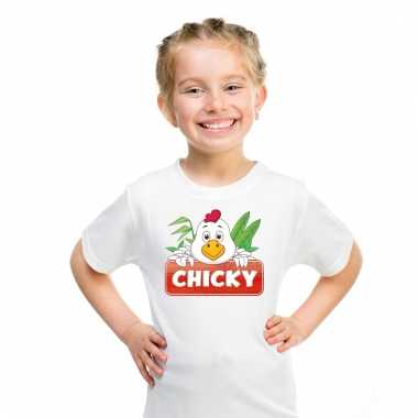 Kippen dieren t-shirt wit voor kinderen prijs