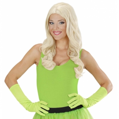 Knalgroene lange handschoenen prijs