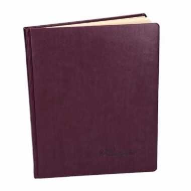 Luxe paars gastenboek 27 cm prijs
