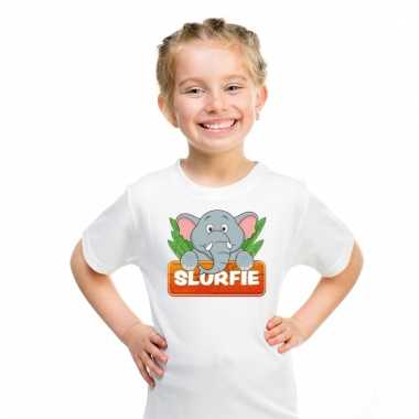 Olifant dieren t-shirt wit voor kinderen prijs