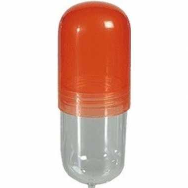 Pillendoosje oranje pil 12 cm plastic prijs