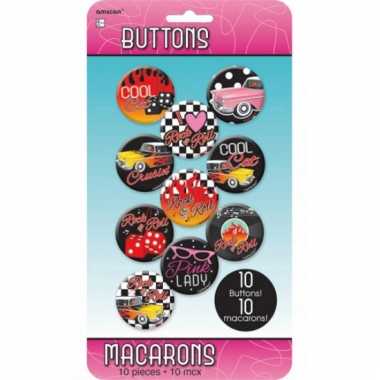 Rock and roll thema buttons 10 stuks prijs