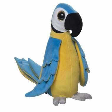 Tropische papegaai knuffel blauw pluche 25 cm prijs