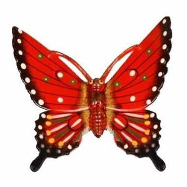 Tuindecoratie vlinder rood 11 cm kunststof prijs