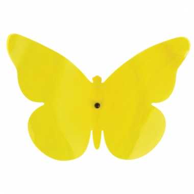 Tuindecoratie vlinder voor aan de muur geel 25 cm prijs