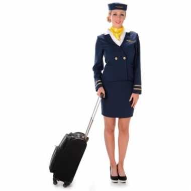 Voordelige stewardessen kostuum blauw prijs