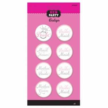 Vrijgezellenfeest dames buttons 8x prijs