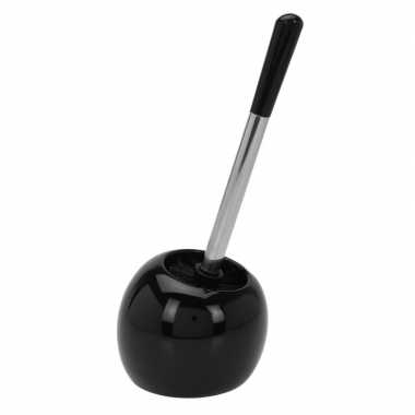 Wc-borstel met ronde houder zwart 32 cm prijs