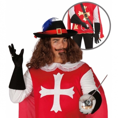 Zwarte musketiers handschoenen voor heren prijs