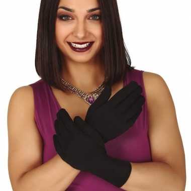 Zwarte verkleed handschoenen kort voor volwassenen prijs