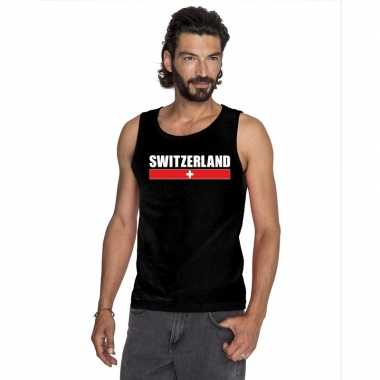 Zwitserland supporter mouwloos shirt/ tanktop zwart heren prijs