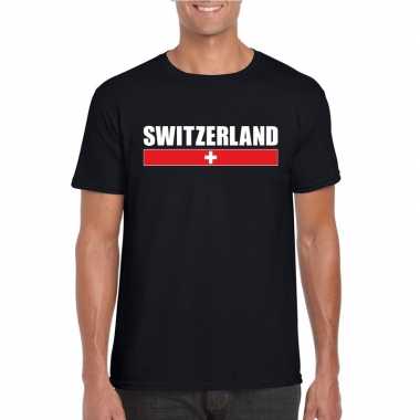Zwitserse supporter t-shirt zwart voor heren prijs