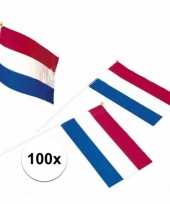 Vergelijk 100x nederlandse zwaaivlaggetjes prijs