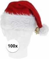 Vergelijk 100x pluche kerstmutsen met bel deluxe prijs